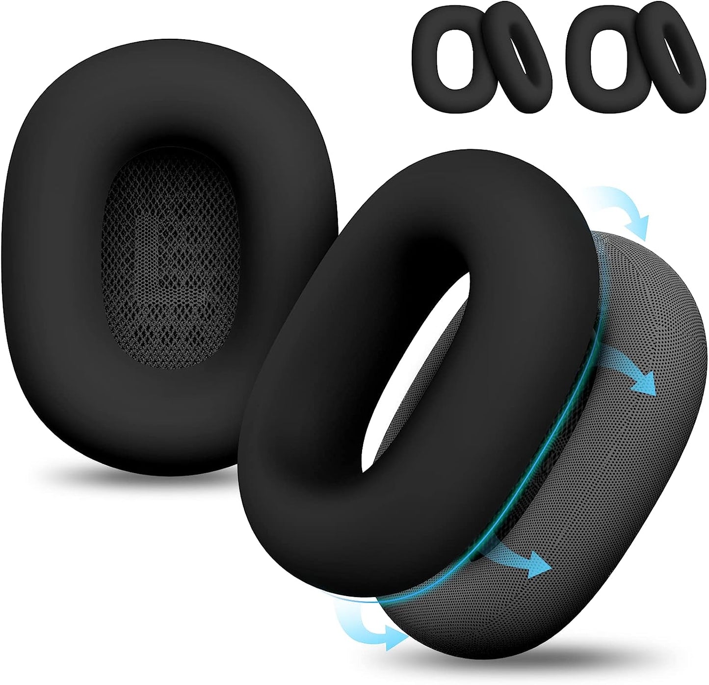 Linsaner Case Compatible for Airpods Max Earpads, Earcup Cover Protector, Silicone Earphone Protective Earpad Cover Accessories for Airpod Max Headphones Ear Pads, White  Linsaner Black+Black  