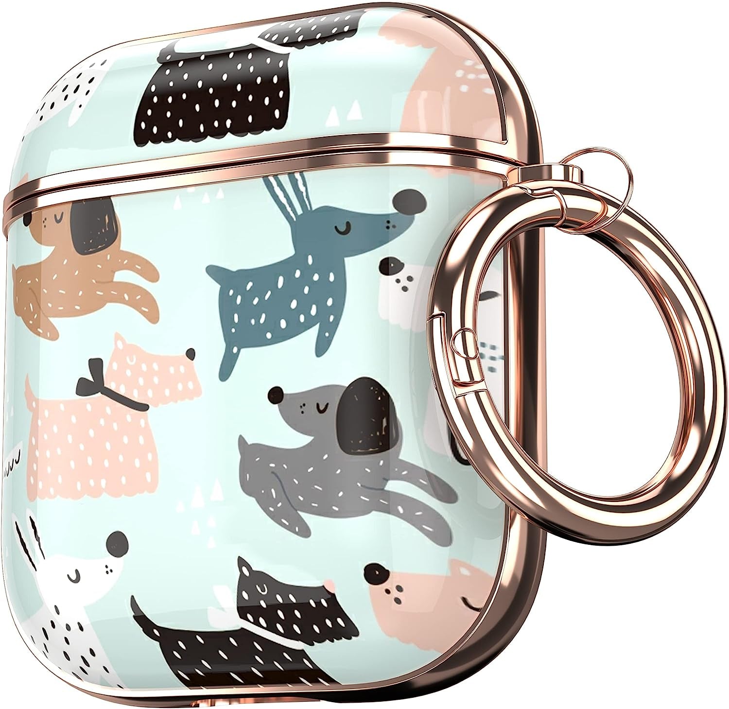 Maxjoy for Airpods Case Cover, Sunflower Flower Cute Air Pod 2 Case for Women Hard Protective Ipods Cover with Keychain for Airpod 2Nd 1St Generation Wireless Charging Case, Floral  Maxjoy Green +Pink  