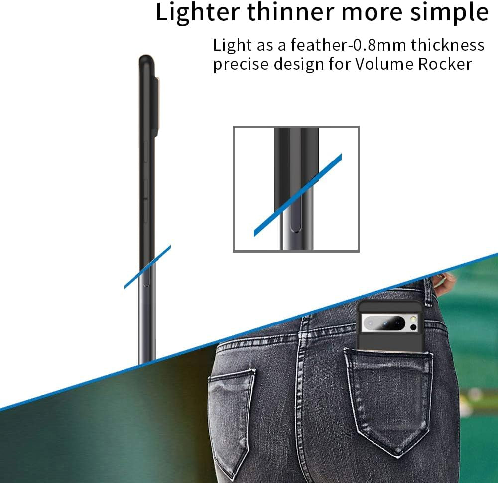 X-Level Google Pixel 8 Pro Case Ultra-Thin Slim Fit [Guardian Series] Phone Cases Soft Flexible TPU Matte Finish Coating Grip Light Protective Cell Phone Back Cover for Google Pixel 8 Pro 2023-Black  pipilu   