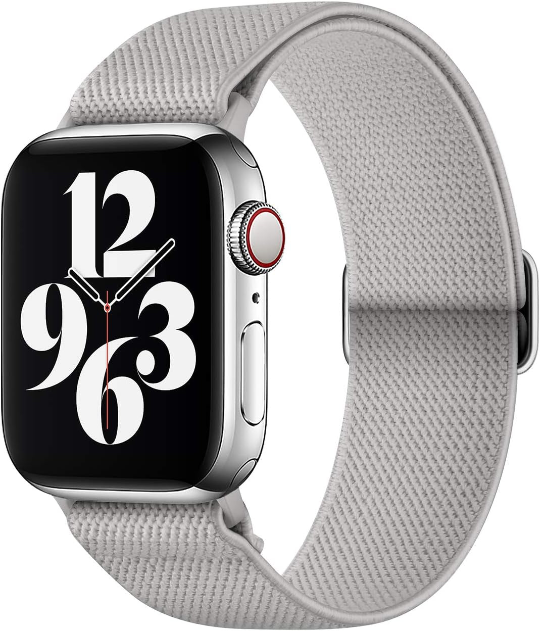 AMANECER Stretchy Nylon Watch Bands Compatible with Apple Watch Ultra Series 8/7/6/5/4/3/2/1 SE, Adjustable Braided Elastic Sport Loop Rugged Straps for Iwatch Women Men (Hunter Green, 38/40/41MM)  AMANECER Storm Gray 42/44/45/49MM 