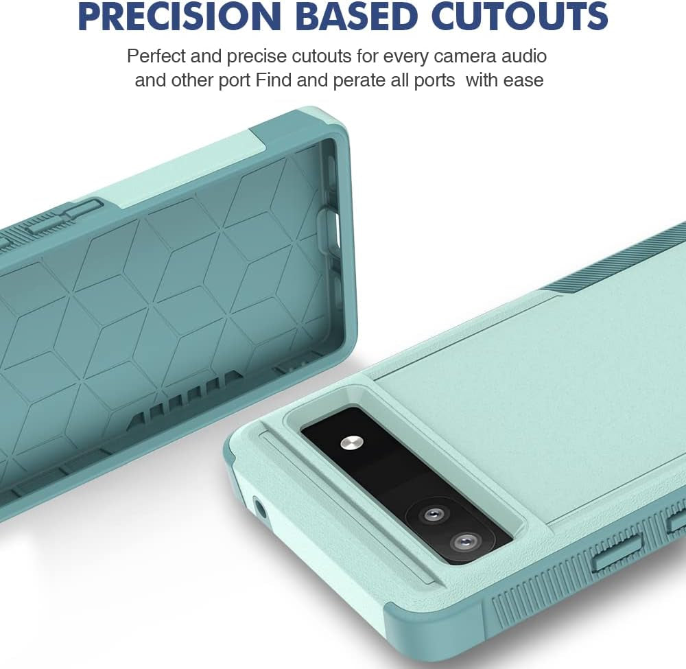 Google Pixel 6A 5G Case, [Military Grade Drop Protection] anti Scratch Matte Sturdy Cover Silicone Bumper Shockproof Slim Fit Durable Cover for Pixel 6A 5G 2022 6.1 Inch, Turquoise  Jeylly   