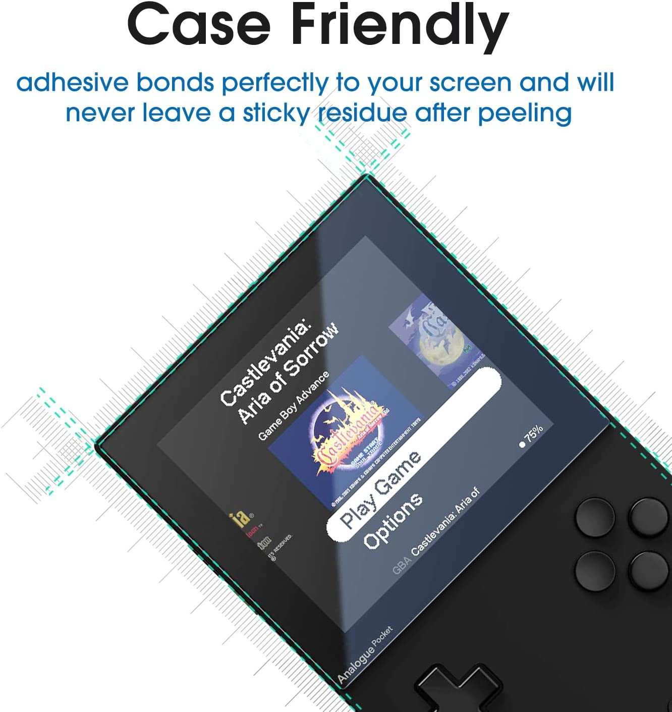 Amfilm Screen Protector Compatible with Analogue Pocket, Anti-Scratch,Easy Installation, Tempered Glass, 2 Pack  TechMatte   