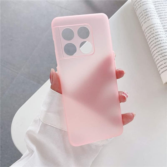 Ultra-Thin Matte Skin Anti-Fingerprint TPU Protection Case for Oneplus 10 9 9R 9RT 8T Pro Back Camera Cover Bumper Shell (Pink,For Oneplus 10 Pro)  HANPINYOU   