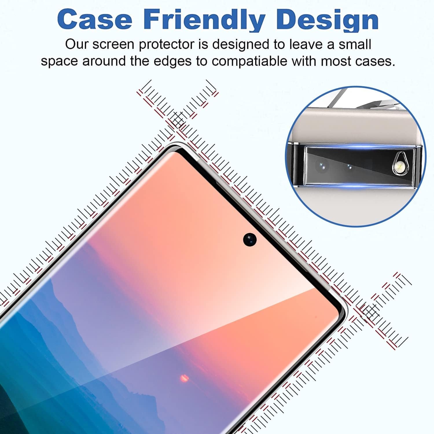 [2+2 Pack] Google Pixel 6 Pro Screen Protector, 9H Tempered Glass, Ultrasonic Fingerprint Support, 3D Curved,Hd Clear Scratch Resistant for Google Pixel 6 Pro 5G Glass Screen Protector  Arshek   