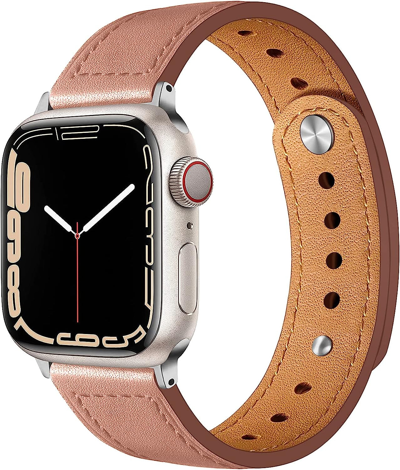 Leather Band Compatible for Apple Watch Band 49Mm 45Mm 41Mm 40Mm 44Mm 38Mm 42Mm,Chic Leather Strap for Iwatch Series Ultra/8/7/Se/6/5/4/3/2/1 Women Men Bracelet Replacement  SOLOLUP   
