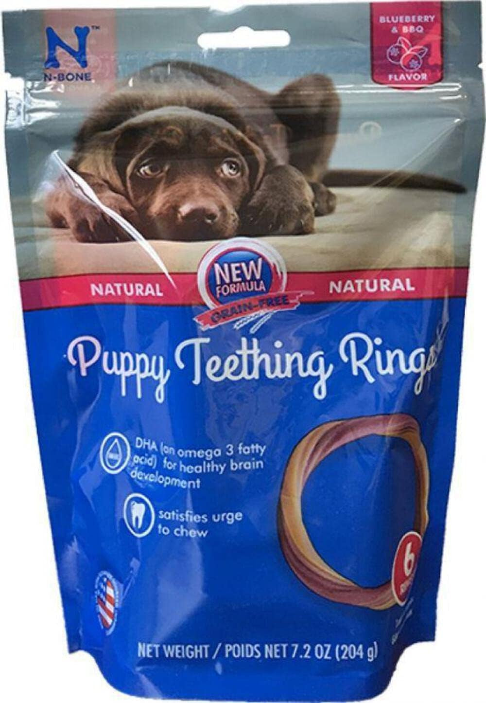 N-Bone Puppy Teething Treats,Chicken, 3.74 Oz (111150)  N-Bone Blueberry 6 Count (Pack Of 1) 