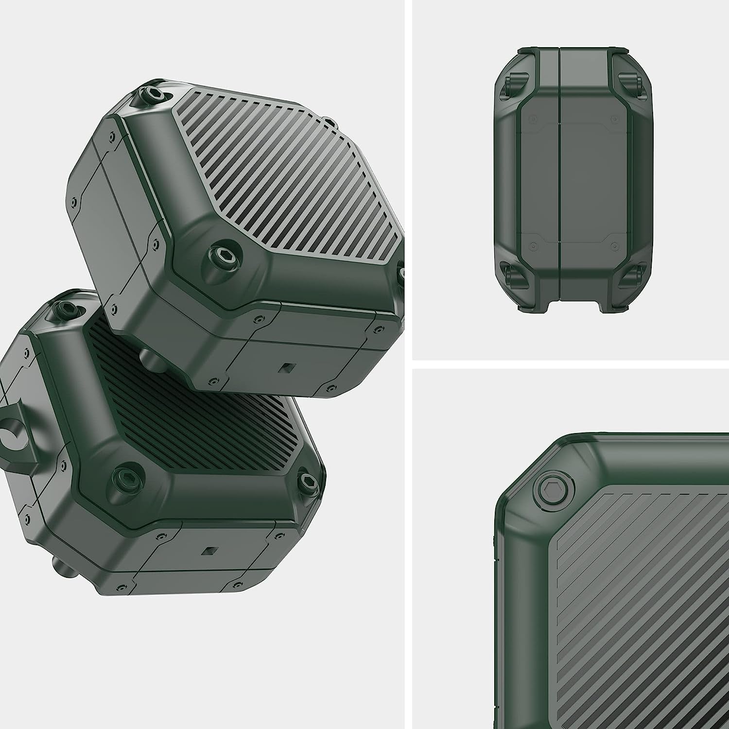 Valkit Compatible Samsung Galaxy Buds 2 Pro Case/Galaxy Buds Pro/2/Live Case Cover, Cool Military Full Body Shockproof Case with Keychain for Men Women Samsung Earbuds Protective Skin, Green  VKT   