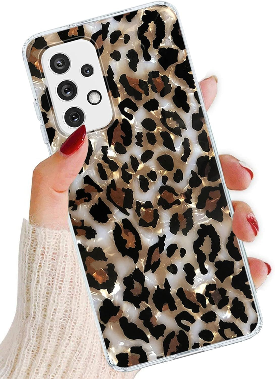 J.West Galaxy A53 5G Case 6.5-Inch, Grey Marble Print Pattern Design Cute Graphics Stone Slim Protective Sturdy Women Girls Soft Silicone Phone Cases Cover for Samsung Galaxy A53 5G 2022  J.west Light Brown  