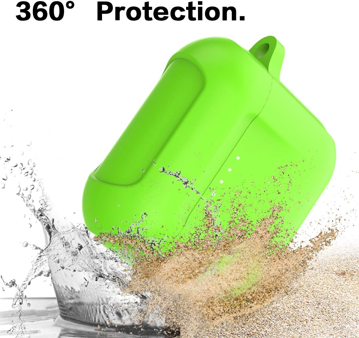 Silicone Cover for Skull Candy Indy Evo Case 【Luminous Green】, Anti-Lost & Shockproof Protective Case for Skull Candy Indy EVO True Wireless Earbuds with Keychain (Visible Front LED) (NOT for Indy)  WQNIDE   