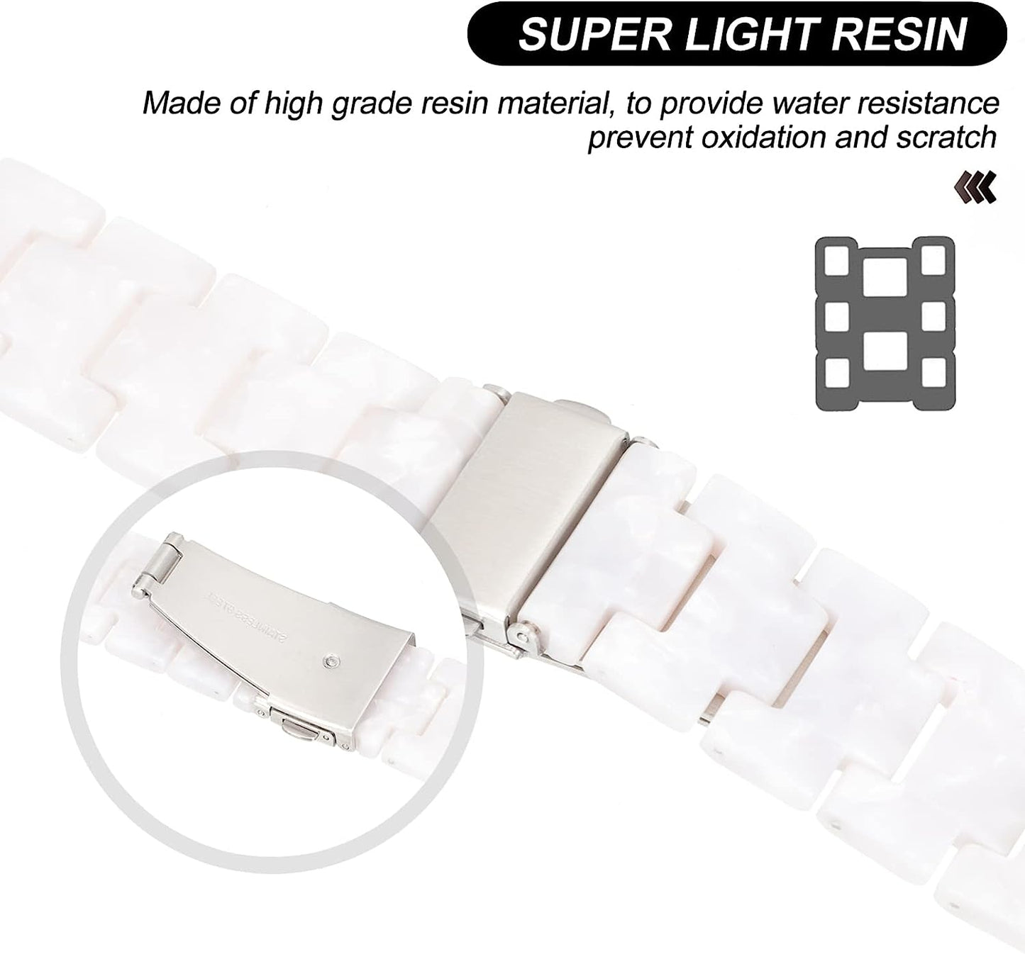 Sosoport Stainless Steel Watch Band Seamless Watch Belt Stainless Watchband Anti- Slip Watch Band Compatible for Watch4  Sosoport   