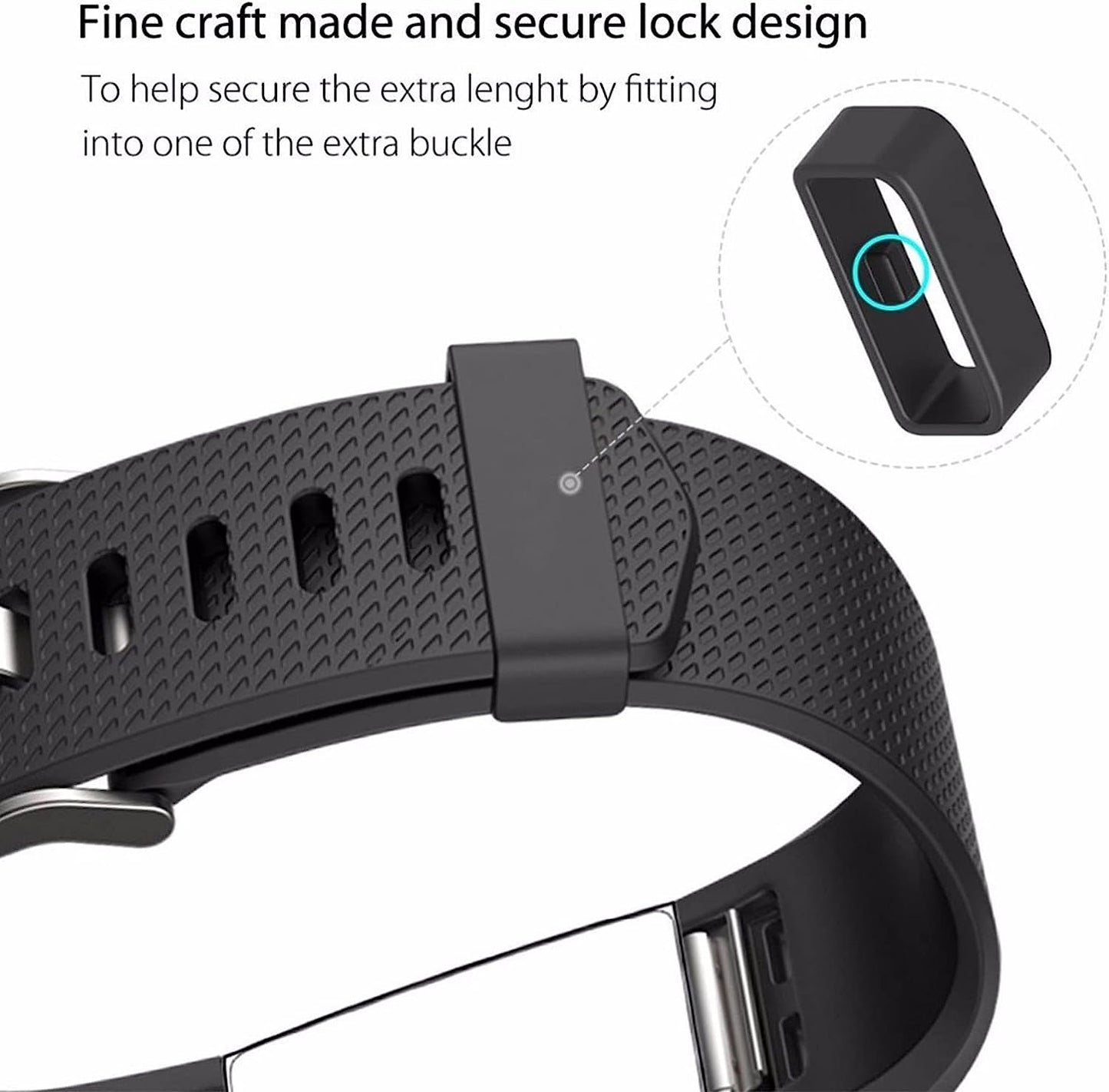 【4 Pack】 Bands for Fitbit Charge 2 Silicone Finess Sport Wristbands Replacement Bands for Fitbit Charge 2 for Women Men Large  Cone   