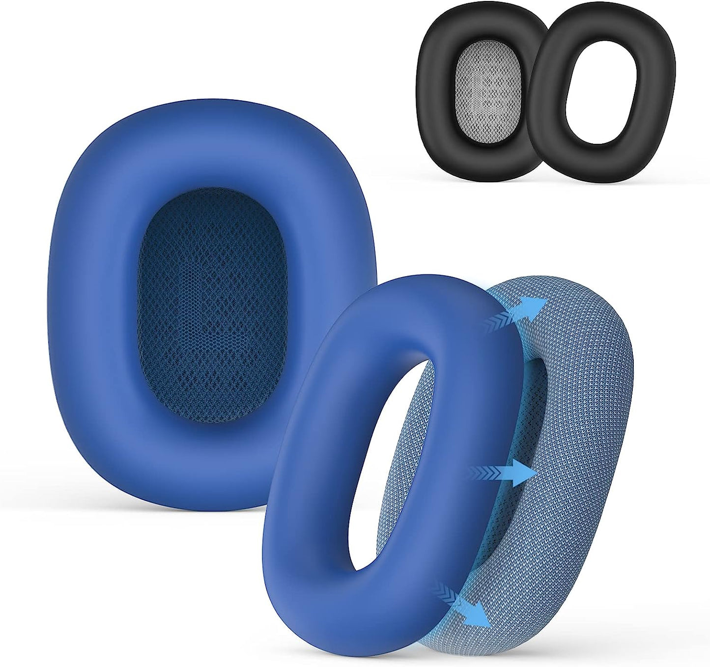 [2 Pairs] Silicone Ear Pads Cover for Airpods Max Headphones Cushions, Sweatproof Earpad Case Cover Accessories Soft Silicone Skin Protector for Apple Airpods Max Ear Pads (Pink-White)  Mindresy Black+Blue  