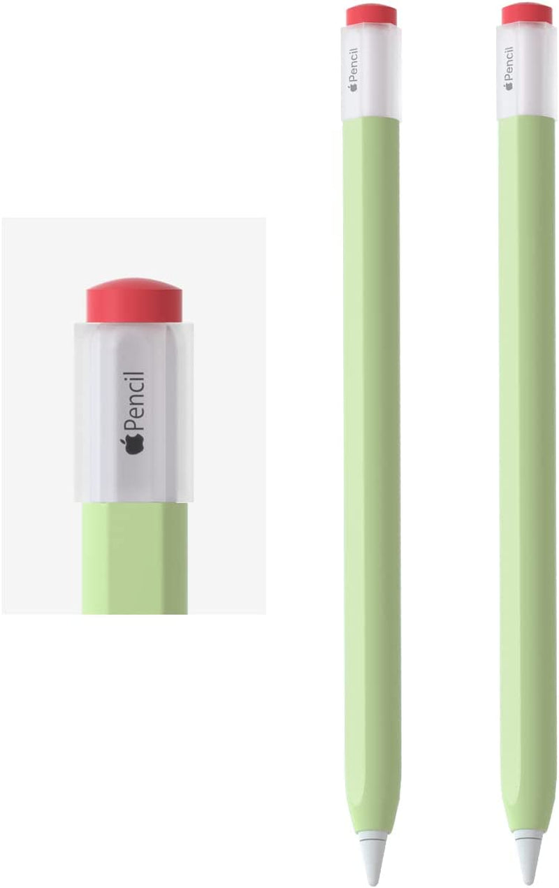 2 Pack Silicone Pencil Case Compatible with Apple Pencil 2Nd Generation Only,Case Cover Sleeve Accessories Protective Skin Holder(Must Read Installation Instructions) [Yellow,Black]  AFOOYO Sage Green x 2  