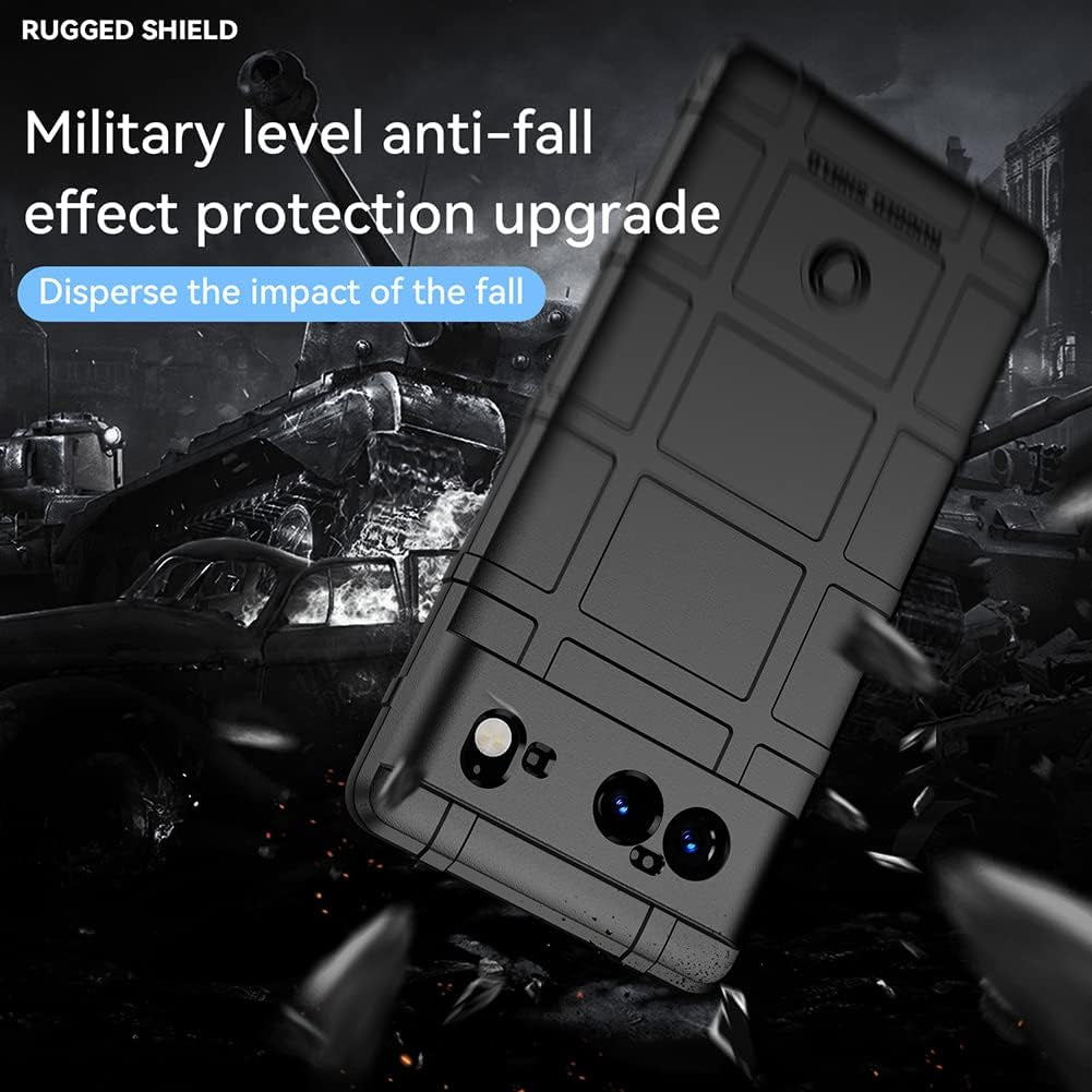 Monwutong Case for Google Pixel 6,Rugged Shield Slim Phone Case with Military Grade Shockproof Protection,Drop-Tested and Camera Lens Protection Cover for Google Pixel 6 HD Black  Monwutong   