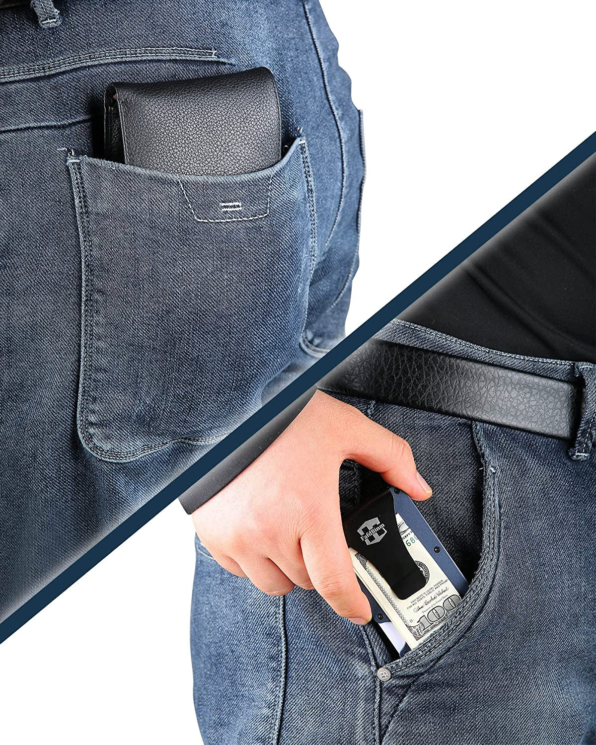 Fafdbinm Airtag Wallet RFID Blocking,Grey  FafdBinm   