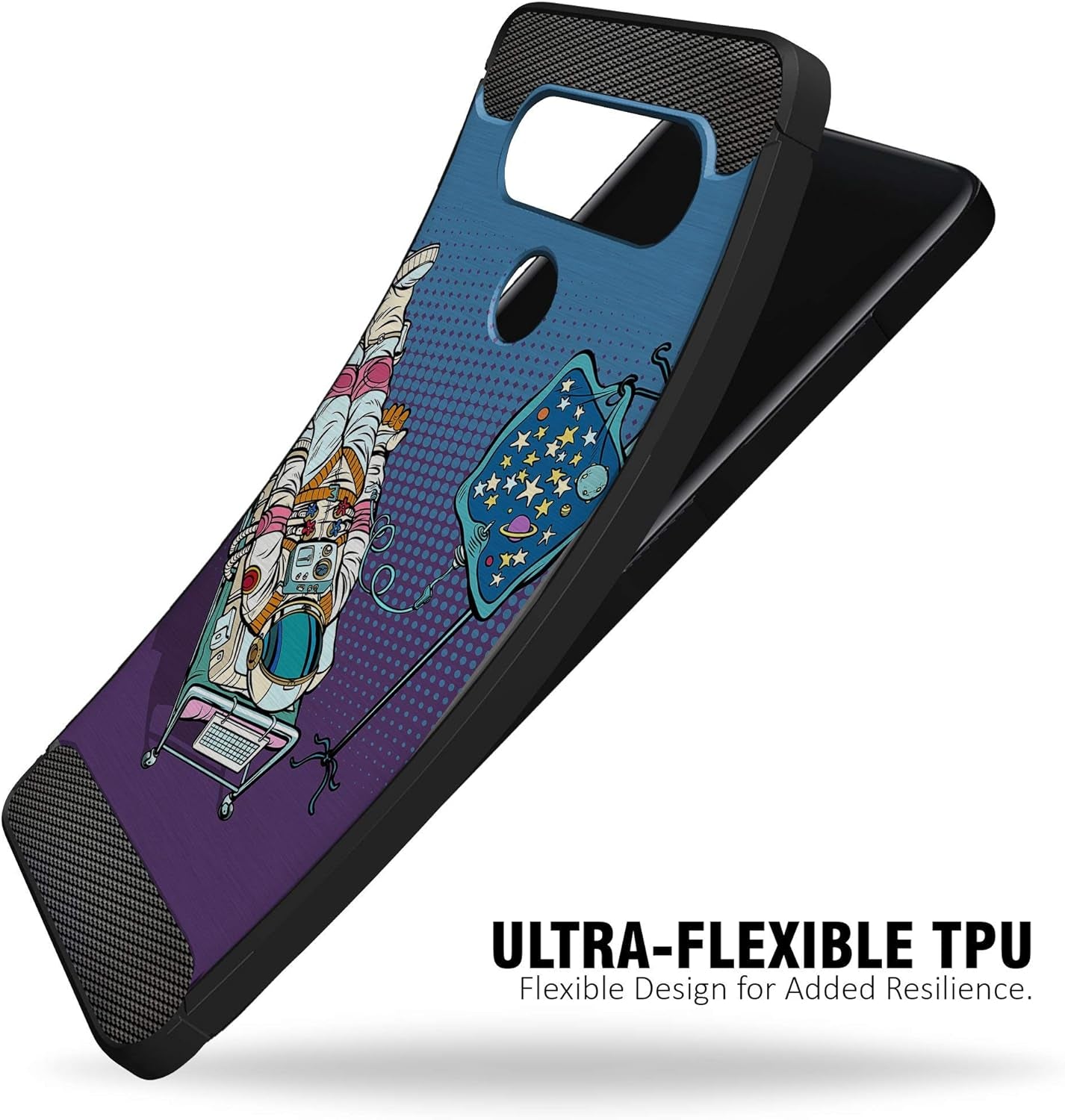 Casesondeck Case Compatible with [LG G8 Thinq/Lg G8] Pictorial Patterned TPU Design Case Flexible Slim and Elegant (Astronaut)  CasesonDeck   