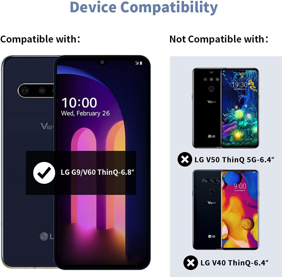 HATOSHI 3 Pack Glass Screen Protector for LG V60 Thinq 5G with 3 Pack Camera Lens Protector, [HD Tempered Glass Film], Easy Installation Bubble Free, Case Friendly 9H Protective Glass for LG V60 Thinq  HATOSHI   