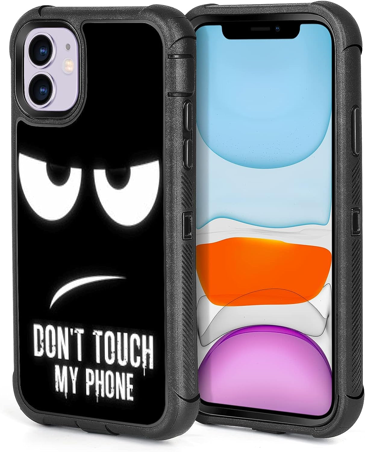 XWMHHP Compatible with Iphone 12 Case Iphone 12 Pro Case Dont Tread on Me American Flag Design for Men, 3-Layer Rugged Shockproof Hard Plastic Bumper +Soft Silicone Rubber Heavy Duty Protection Cover  XWMHHP Dont Touch My Phone Iphone 12/12 Pro 