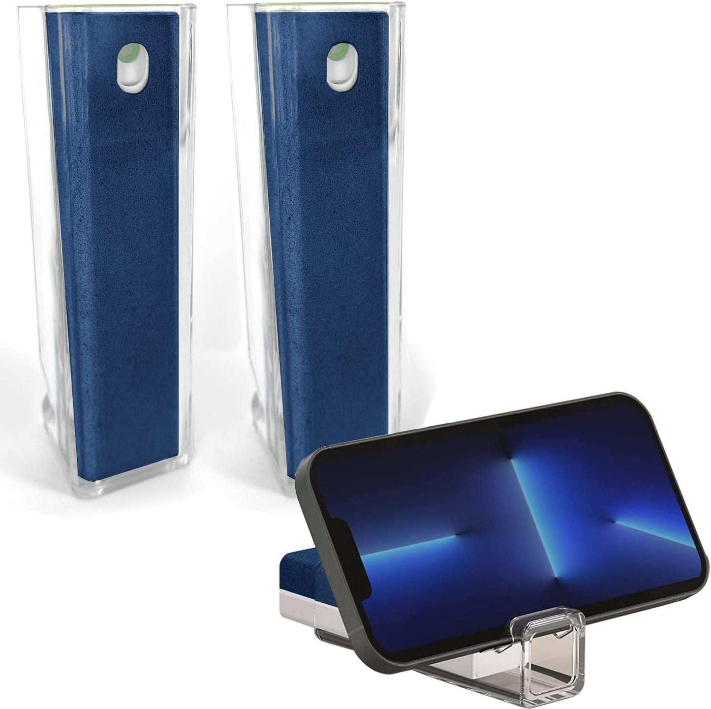 Acuvar 5 in 1 Cleaning Kit for Smartphone, Earbuds, Tablets, Laptops & Cameras Screen Cleaner Tool Kit with Cleaning Pen, Spray, Soft Brush, Sponge and Metal Tip for Charging Port, Speaker, Headphones  Acuvar Navy 2 Pack 