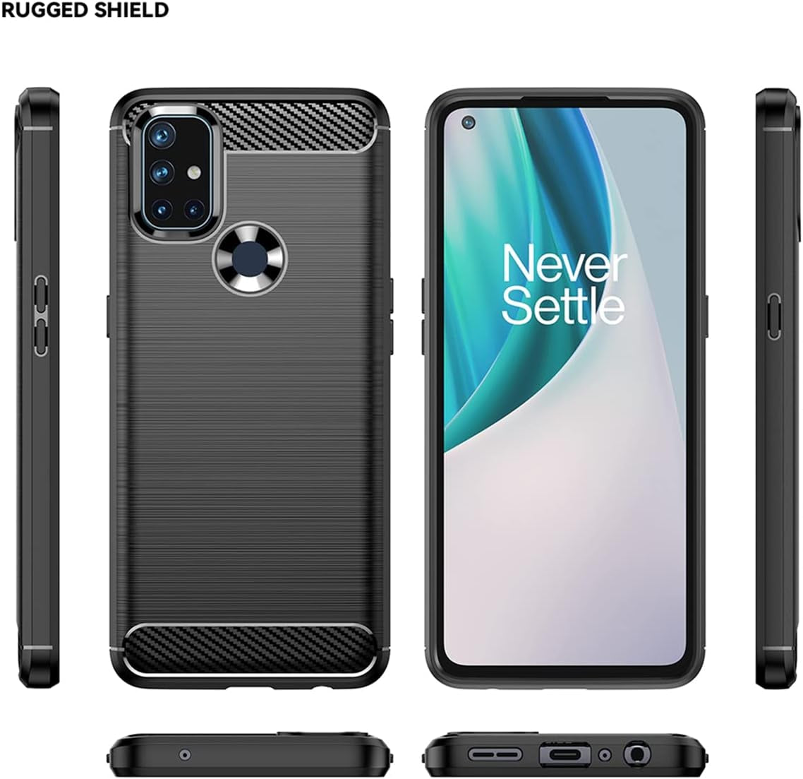 KOARWVC Phone Case for Oneplus Nord N10 5G Case,Oneplus N10 5G BE2029 Case Carbon Fiber Shockproof Rugged Shield Anti-Scratch Soft TPU Back Cover Protective Cases for Oneplus Nord N10 5G (Black)  KOARWVC   