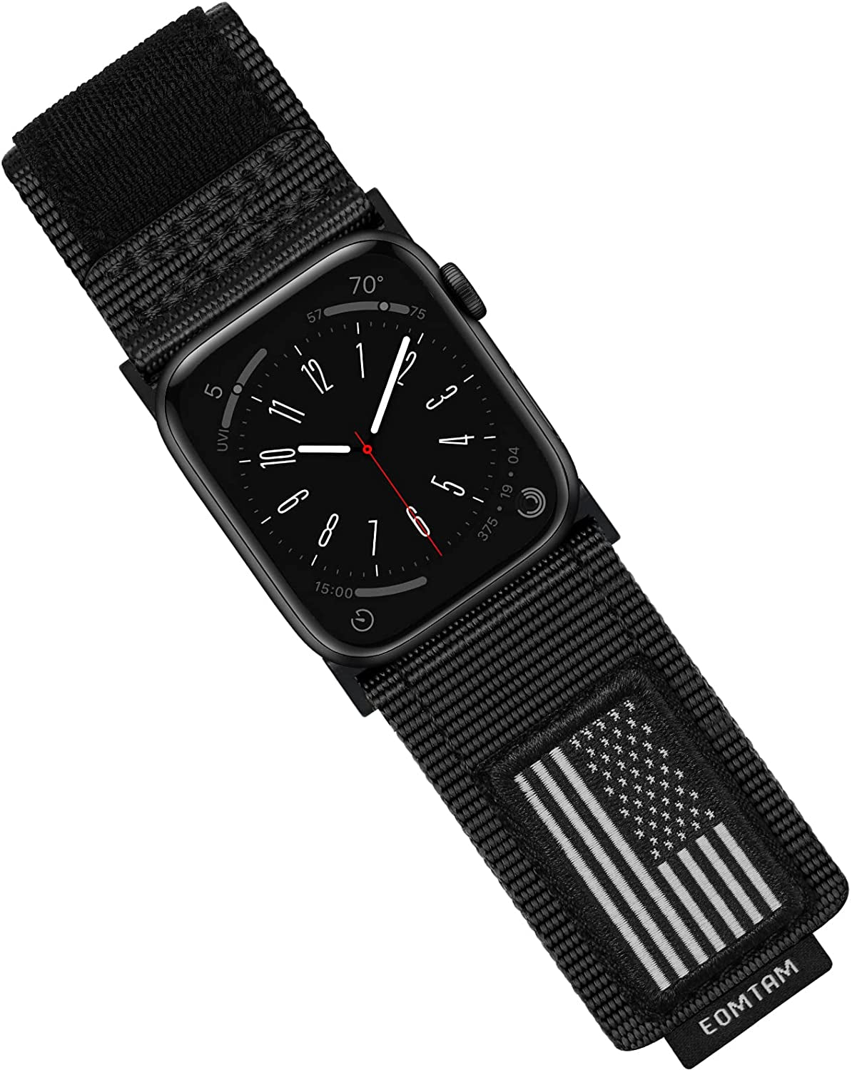 EOMTAM Men Width 30MM Adjustable Nylon Strap for Apple Watch Band Ultra 49Mm 45Mm 44Mm 42Mm 41Mm 40Mm 38Mm, Rugged Sport Soft Woven Wristband for Iwatch Series 8 SE 7 6 5 4 3  EOMTAM   