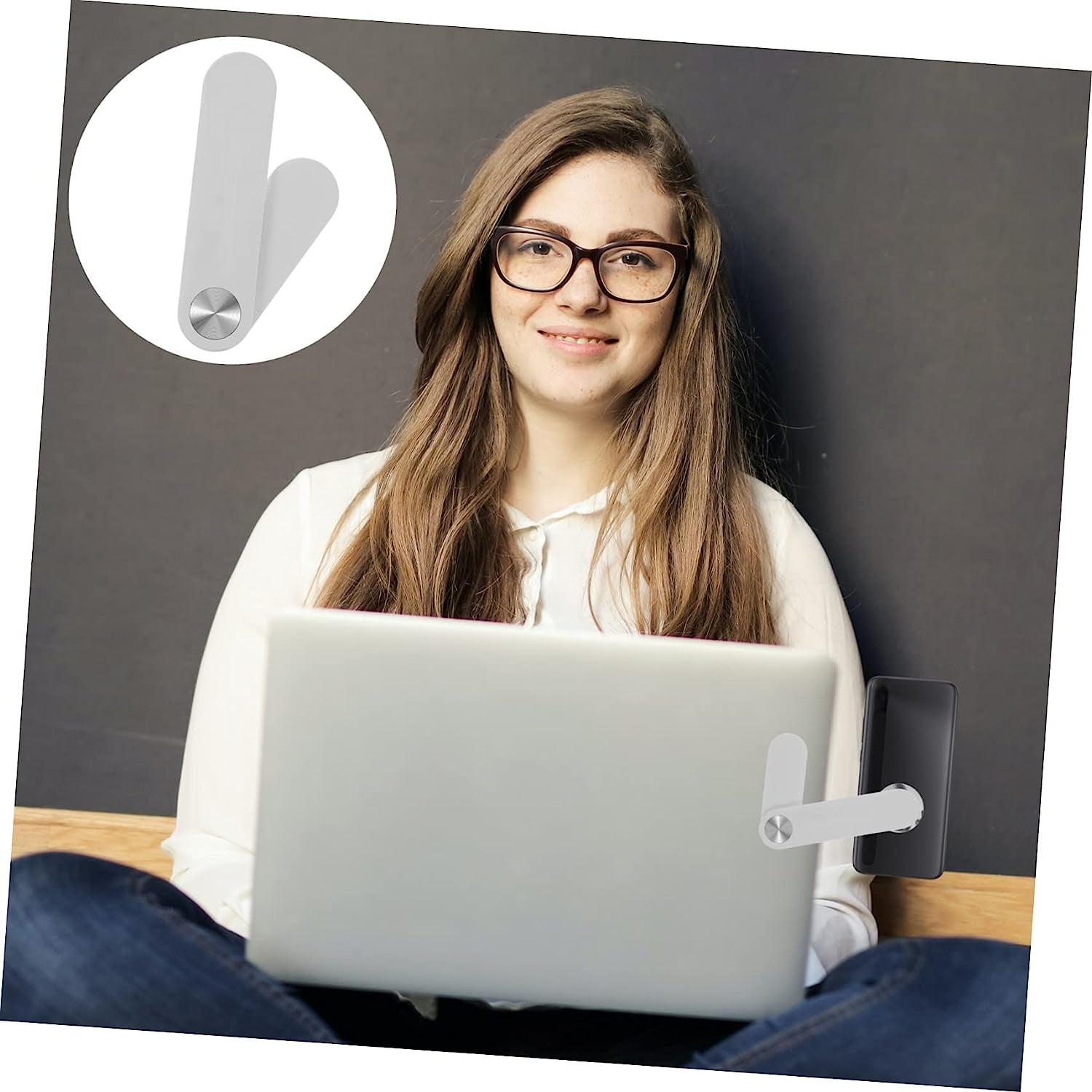 ULTECHNOVO Screen Phone Holder Laptop Phone Holder Magnetic Phone Mount Smart Phone Laptop Mount Computer Side Mount Clip Laptop Phone Mount Laptop Phone Mount Magnetic Monitor Phone Mount  ULTECHNOVO   