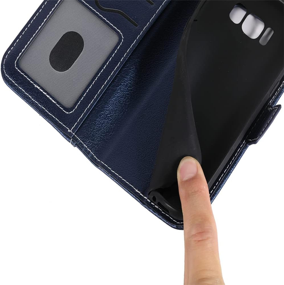 Asuwish Compatible with LG V35 Thinq V30 plus Wallet Case Wrist Strap Lanyard Leather Flip Cover Card Holder Stand Cell Accessories Phone Cases for LGV30 LGV35 LG30 LG35 V30 35 V30+ V30S H931 Blue  Asuwish   