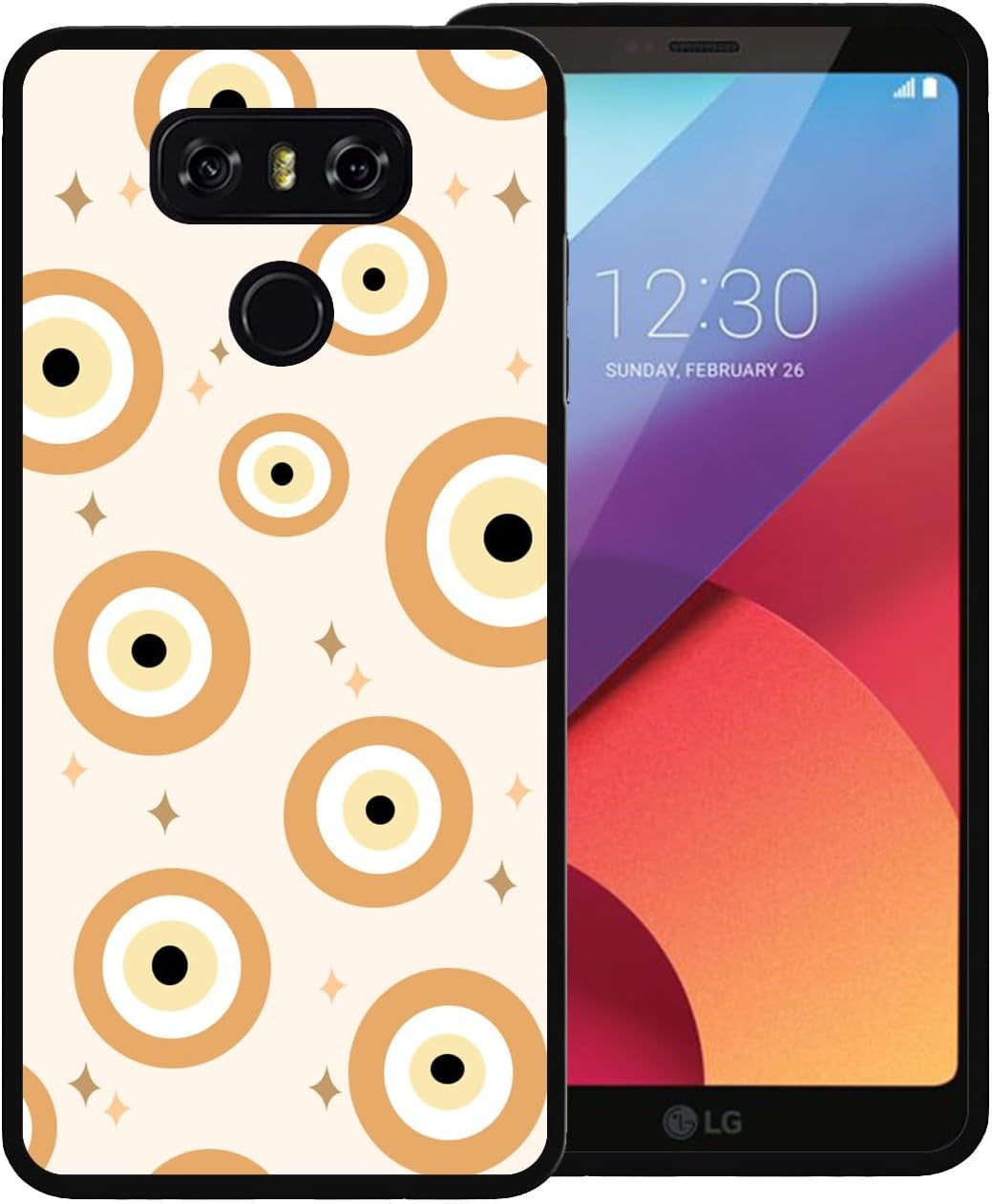 Zaztify Phone Case for LG G6/G6 Plus, Orange Evil Eye Turkish Demon Eyes Ojo Turco Naranja Cute Shockproof Protective Anti-Slip Thin Soft Cover Shell  zaztify   