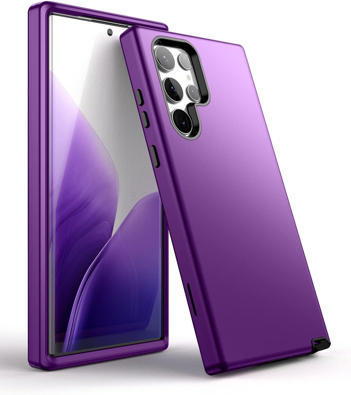 Welovecase for Samsung Galaxy S22 Ultra 5G Case, Cover 3 in 1 Full Body Heavy Duty Protection Hybrid Shockproof TPU Bumper Three Layer Protective Case for Samsung Galaxy S22 Ultra 6.8 Inch, Burgundy  WeLoveCase Purple  