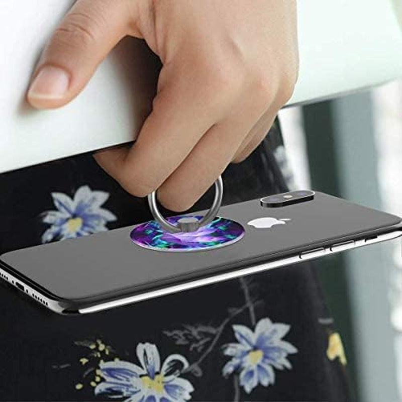 BYBART Phone Ring Holder, 2PCS Metal 360° Rotation Phone Grip Kickstand Universal Finger Ring Stand Compatible with All Smartphone Tablet - Purple Lotus Flower  BYBART   
