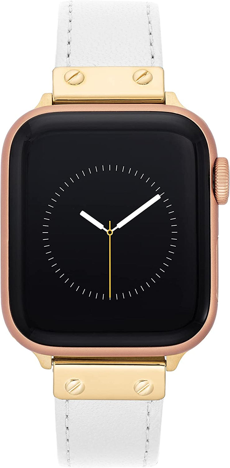 Anne Klein Leather Fashion Band for Apple Watch Secure, Adjustable, Apple Watch Band Replacement, Fits Most Wrists  Anne Klein White/Gold 42/44/45/Ultra(49mm) 