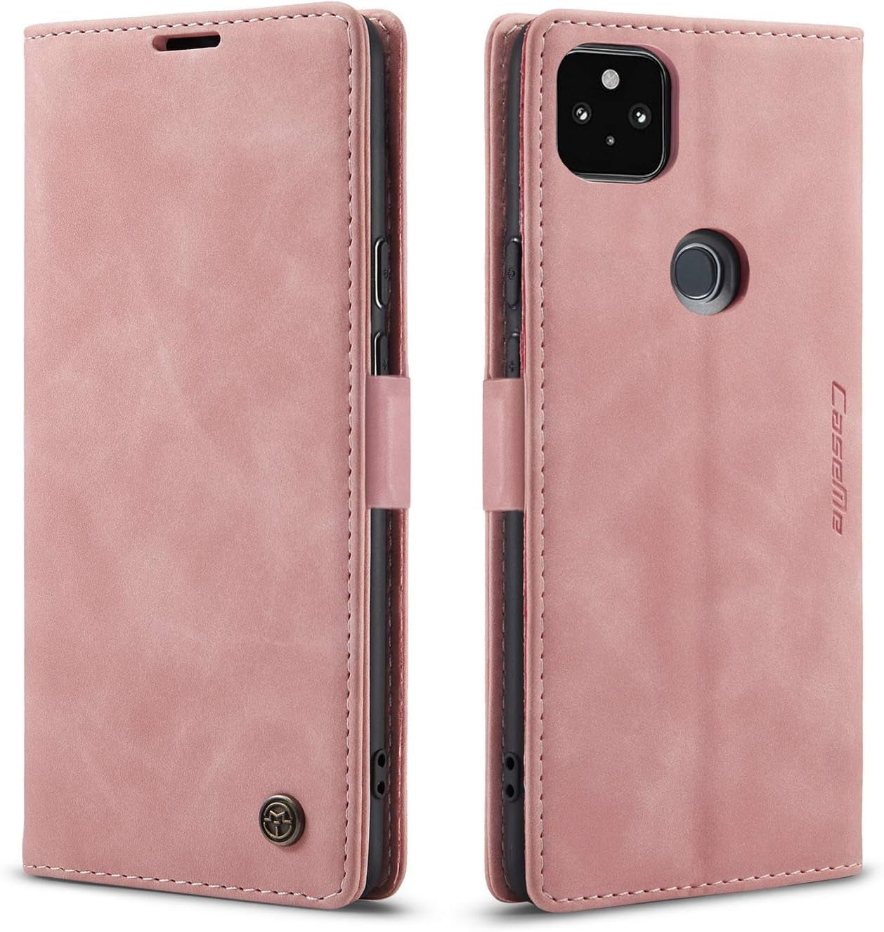 HAII Google Pixel 5 Case, Flip Fold Leather Wallet Case with Credit Card Slot and Kickstand Magnetic Closure Protective Cover for Google Pixel 5 2020 (Pink)  HAII   