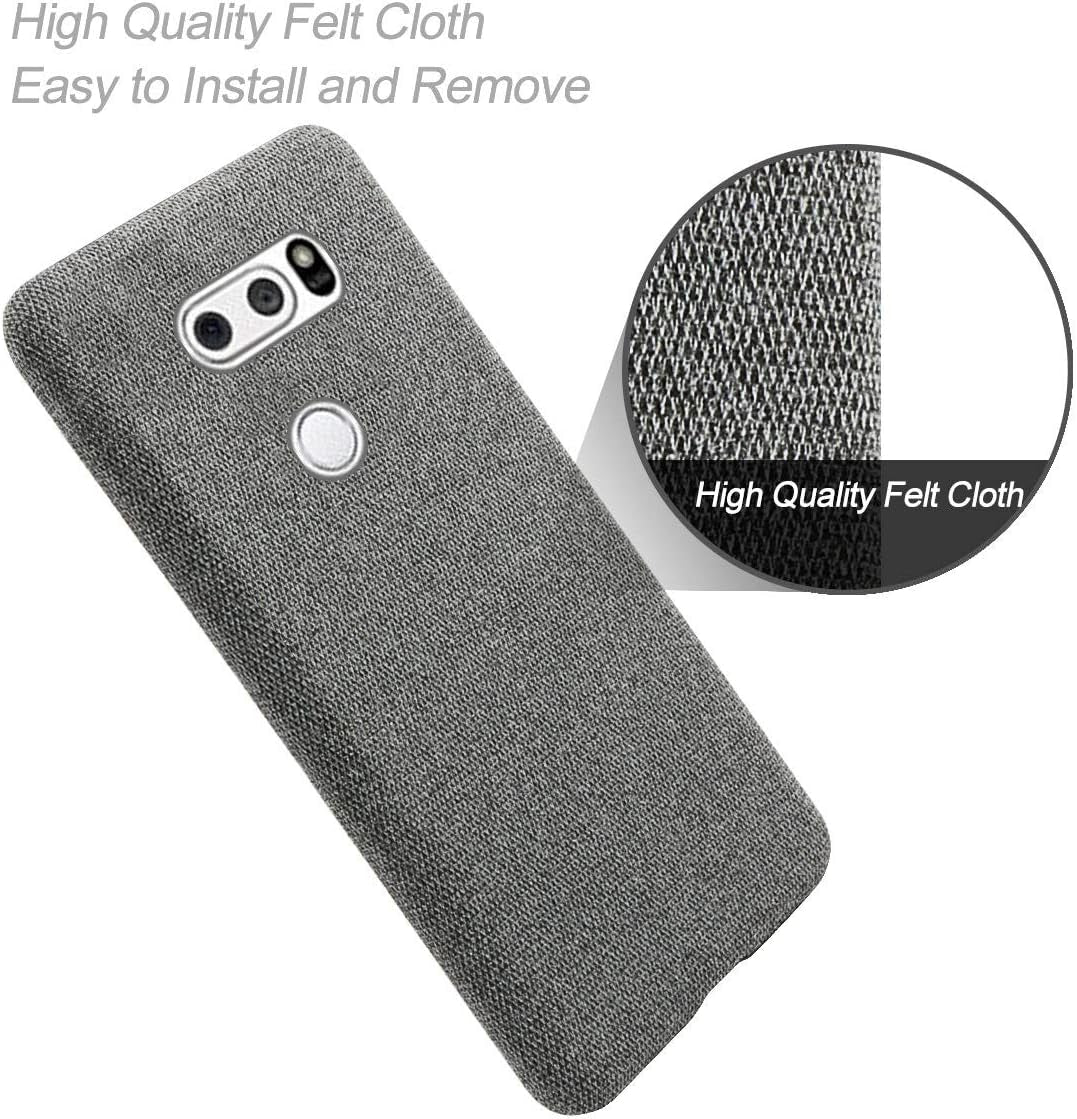 Grandcase LG V30 Case,Ultra-Thin Felt Cloth Anti-Fingerprint Shock Absorber Protective Cover for LG V30 6.0" -Dark Grey  Grandcaser   
