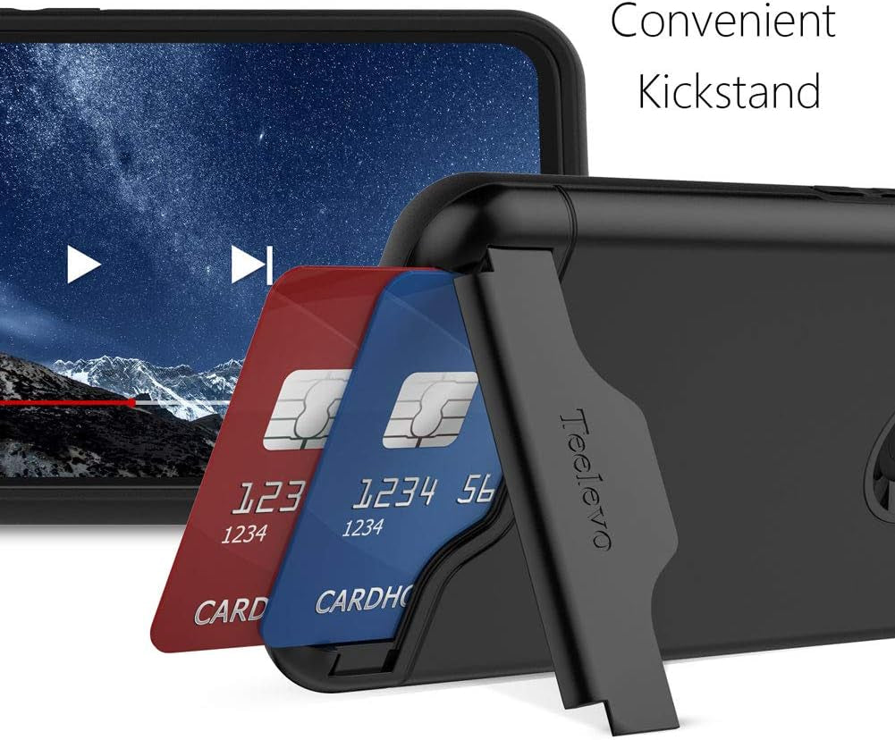 Teelevo Wallet Case for Google Pixel 4A [NOT Compatible with Pixel 4A 5G], Dual Layer Case with Card Slot Holder for Google Pixel 4A - Black  Teelevo   