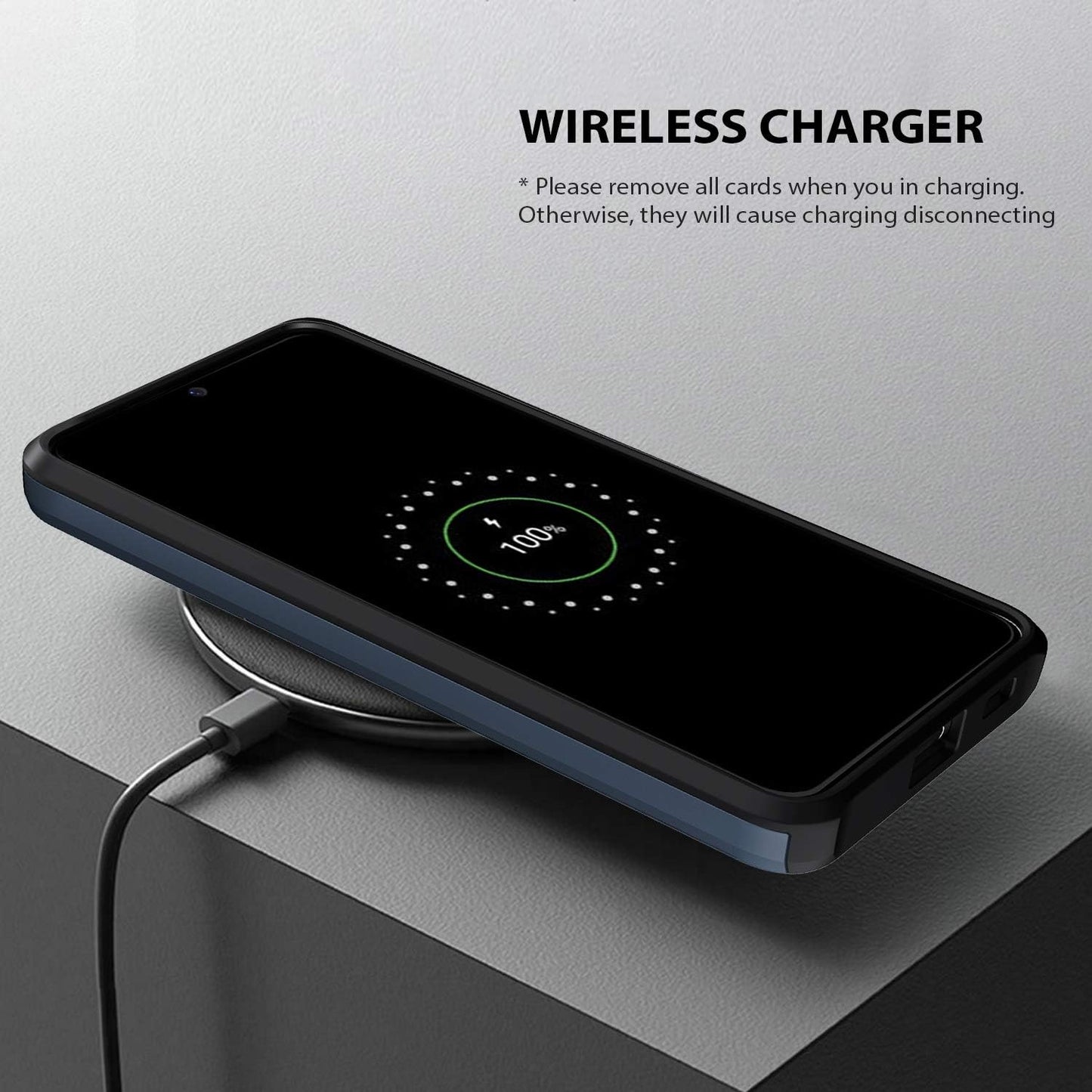 Zuslab Wallet Case Compatible with Samsung Galaxy S21 5G Phone Case with Card Holder Shockproof anti Scratch Compatible with Samsung Galaxy S21 5G with Screen Protector[X2Pack] Dark Blue  ZUSLAB   