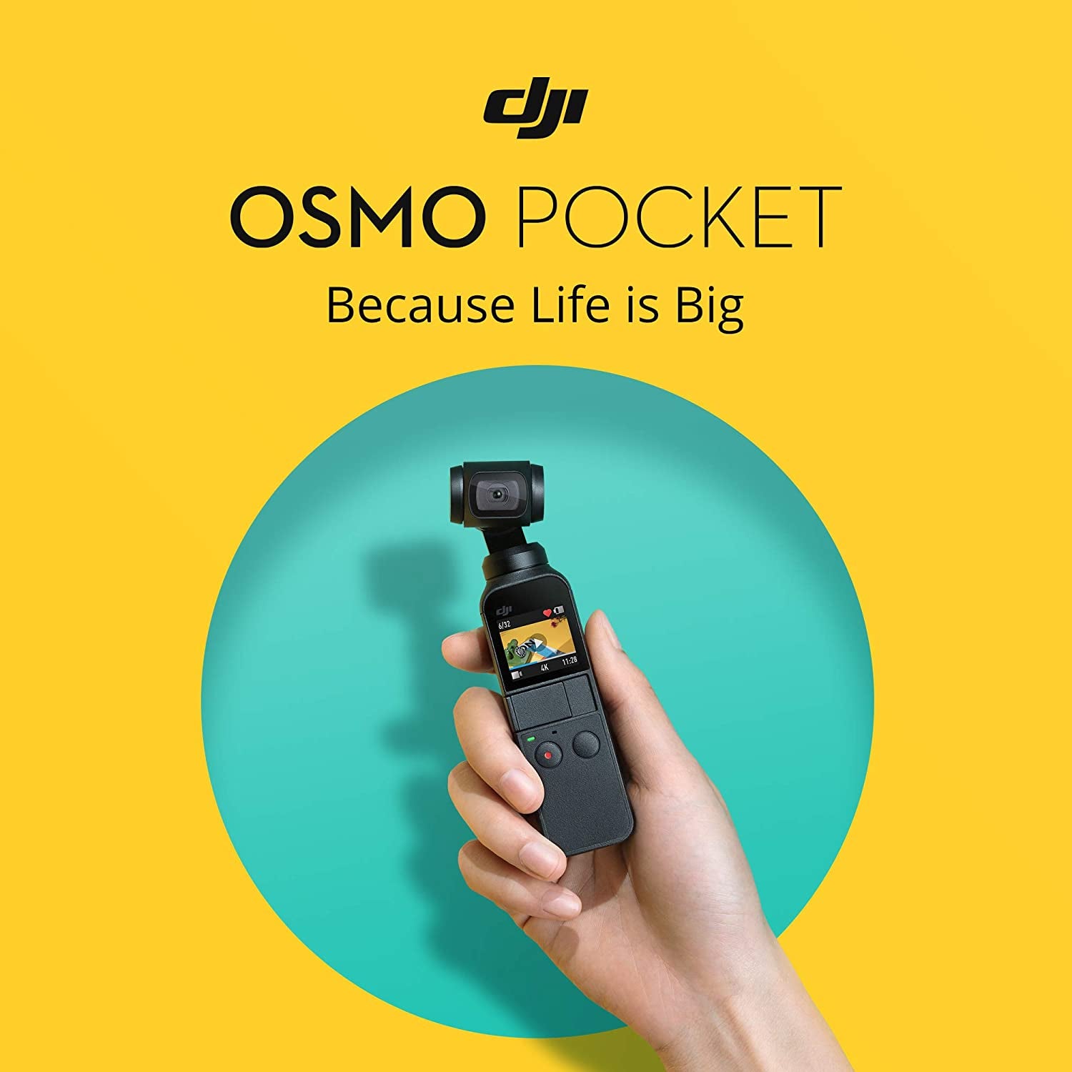 DJI Osmo Pocket - Handheld 3-Axis Gimbal Stabilizer with Integrated Camera 12 MP 1/2.3” CMOS 4K60 Video, for Youtube, Tiktok, Video Vlog, Streamlabs, Attachable to Smartphone, Android, Iphone, Black  DJI   