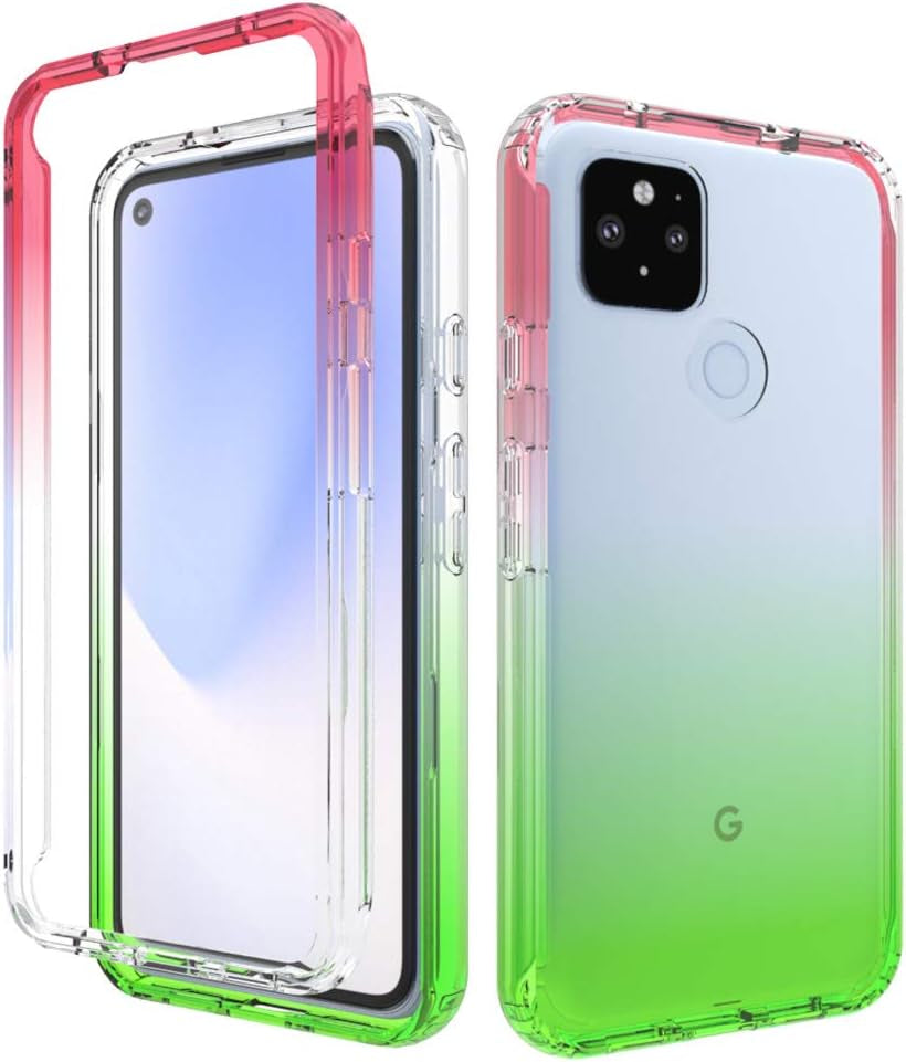 Google Pixel 4A 5G Case [For 5G Version ONLY], Onyxii Full-Body Rugged Ultra Transparency Hybrid Protective Case with Built-In Screen Protector for Google Pixel 4A 5G (Red)  Onyxii Case   