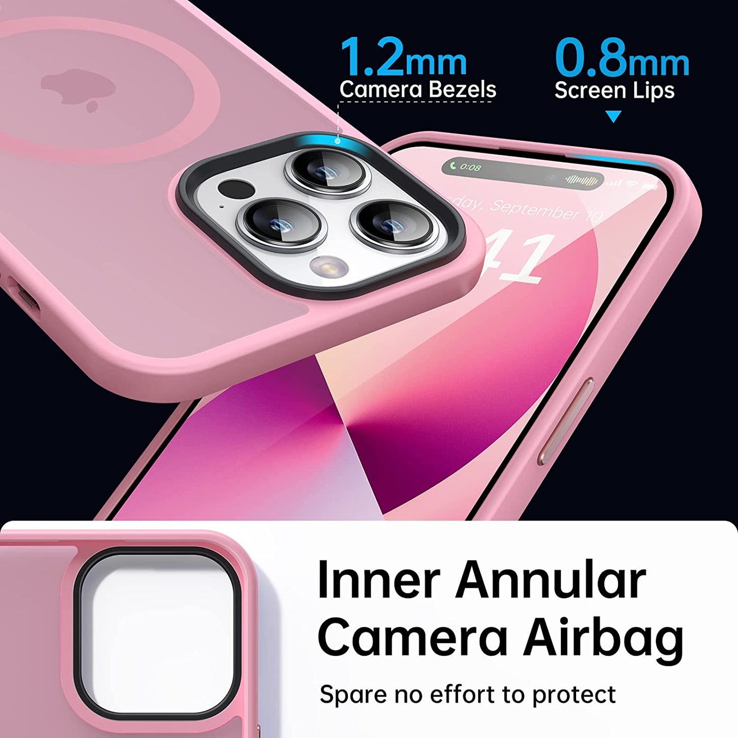 Faiono Magnetic for Iphone 14 Pro Max Case [Compatible with Magsafe][Strong Magnetic][10Ft Military Grade Protective] Translucent Matte Slim Case for Iphone 14 Pro Max Phone Case (6.7"), Pink  Faiono   