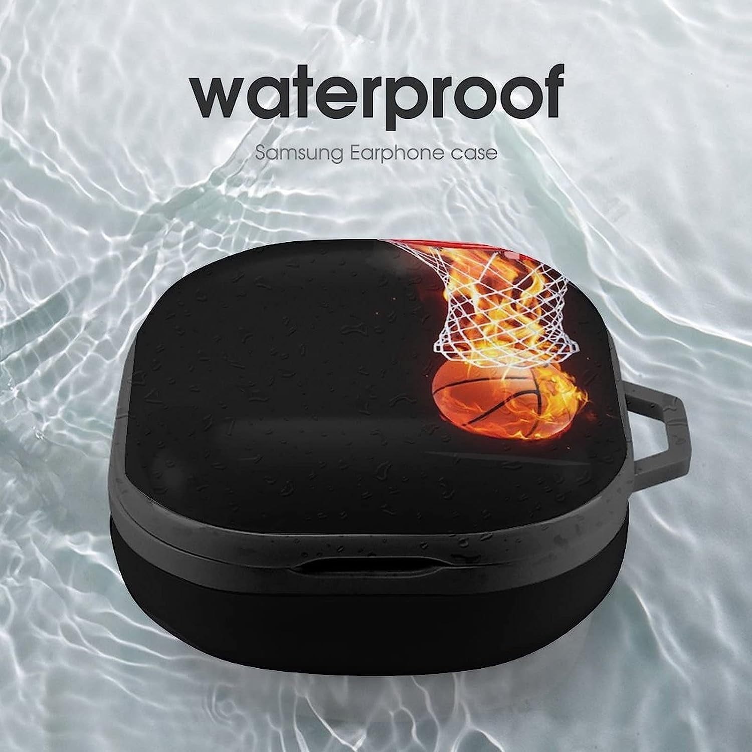 Fire and Basketball Protective Case Cover Compatible with Galaxy Buds Live/Galaxy Buds Pro/Galaxy Buds 2 Pro Charging Case for Women Men  MHXYZHW   