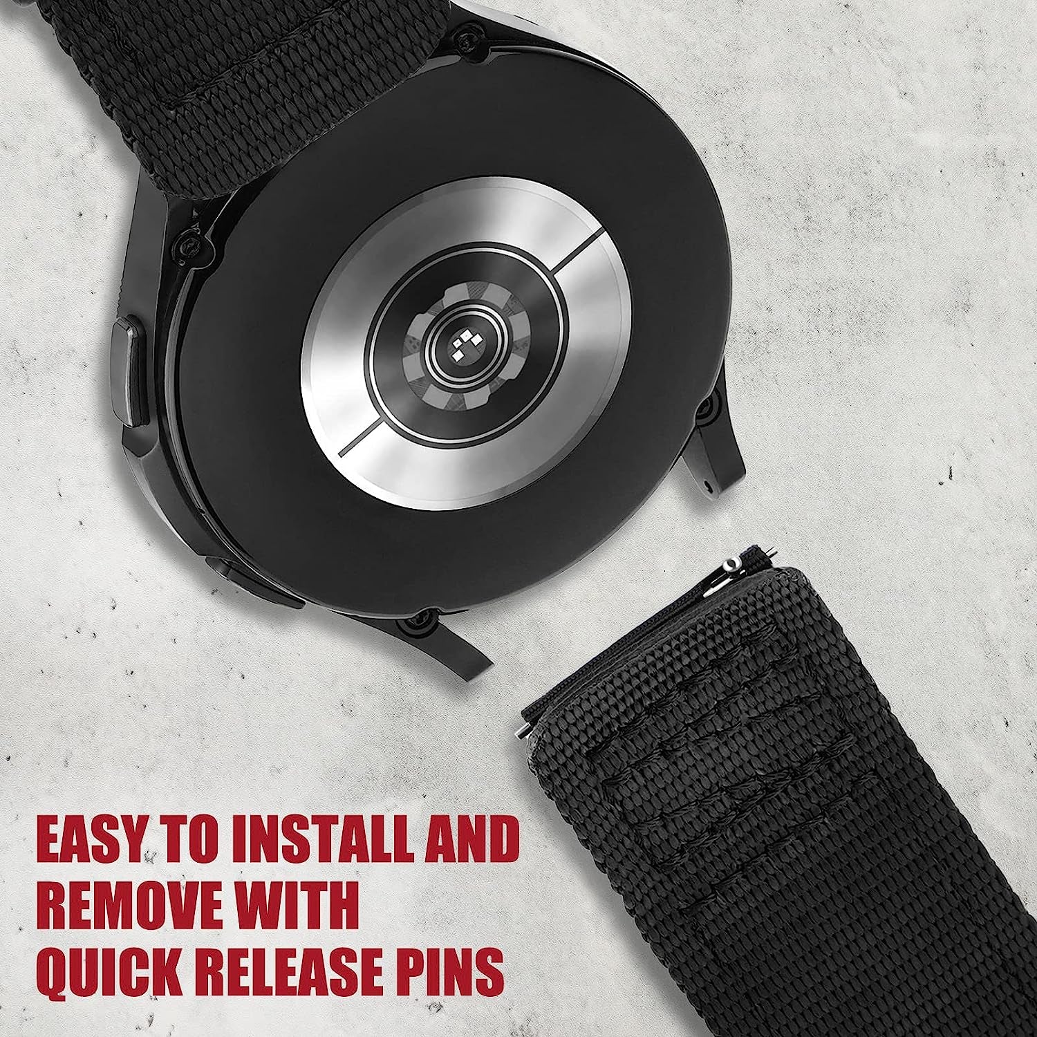 20Mm Quick Release Nylon Rugged Sports Watch Band for Men Compatible with Samsung Galaxy Watch 4/5 Band/Active 2 Watch Bands 40Mm 44Mm/Galaxy Watch 5 Pro Band 45Mm/Watch  41Mm/Watch 4 Classic 42Mm 46Mm Black/Navy Blue/Crimson Red/Pumpkin Orange/Army Green  Ritche   