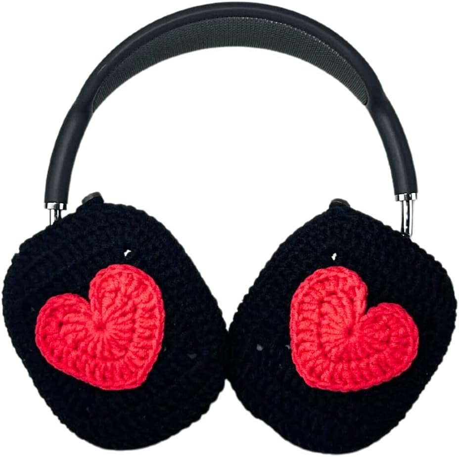 Apple Airpods Max Crochet Headphone Covers, Cute Airpods Max Case for Apple Headphones (Strawberry)  ggümm studio Heart  