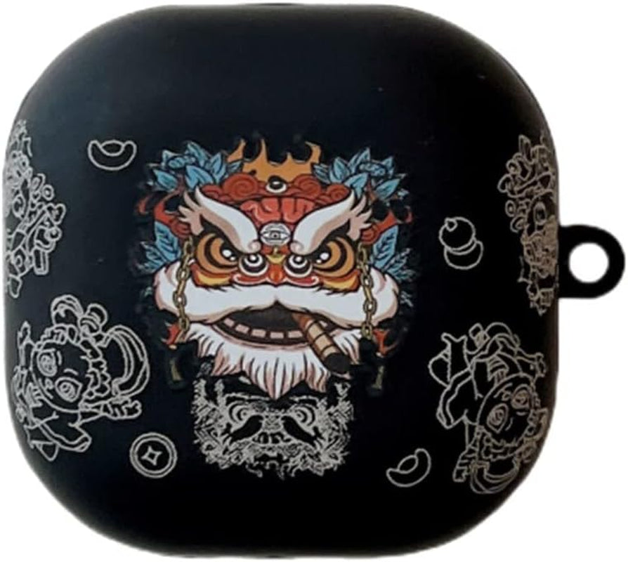 CASEVERSE Case for Samsung Galaxy Buds2 Pro/Buds 2 /Buds Pro/Buds Live with Keychain, Soft TPU Cool Lion Head Protective Covers for Girls Boys Teens  CASEVERSE   