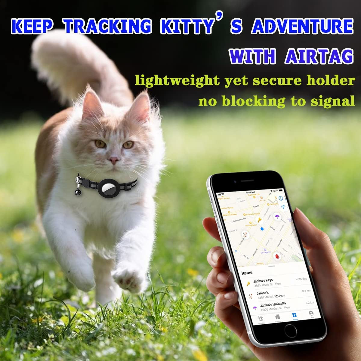 Airtag Cat Collar, Reflective Kitten Collar Breakaway with Airtag Holder, 0.4 Inches in Width (Pink)  Dgerp   