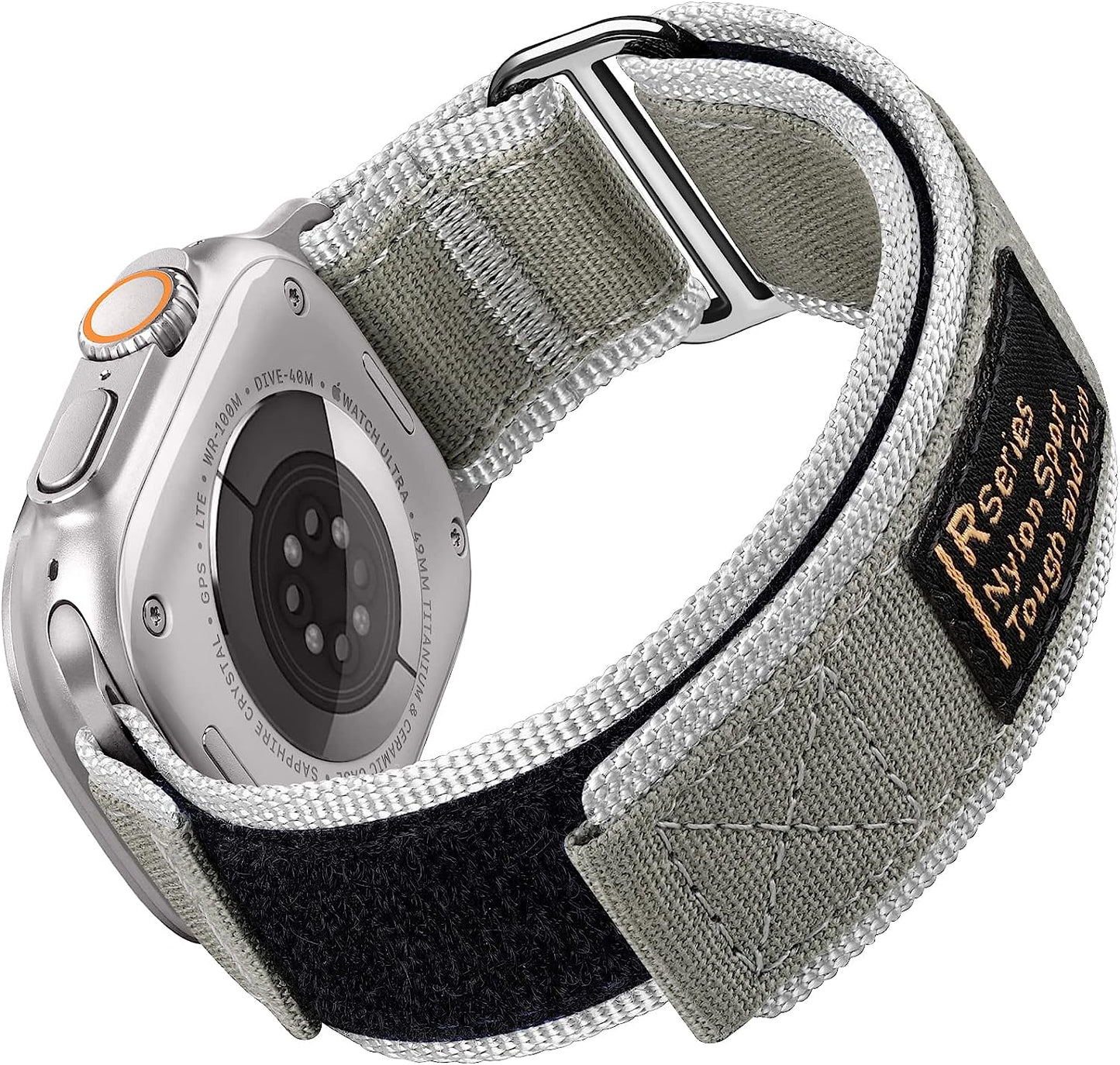 Daqin Rugged Nylon Tactical Band Compatible with Apple Watch Band 49Mm 44Mm 45Mm 42Mm for Men, Adjustable Woven Durable Sport Wristband for Apple Watch Ultra Band Iwatch Series 8 7 6 5 4 3 2 1 SE  Xuchangjiansenshangmaoyouxiangongsi Grey 49mm/45mm/44mm/42mm XL 