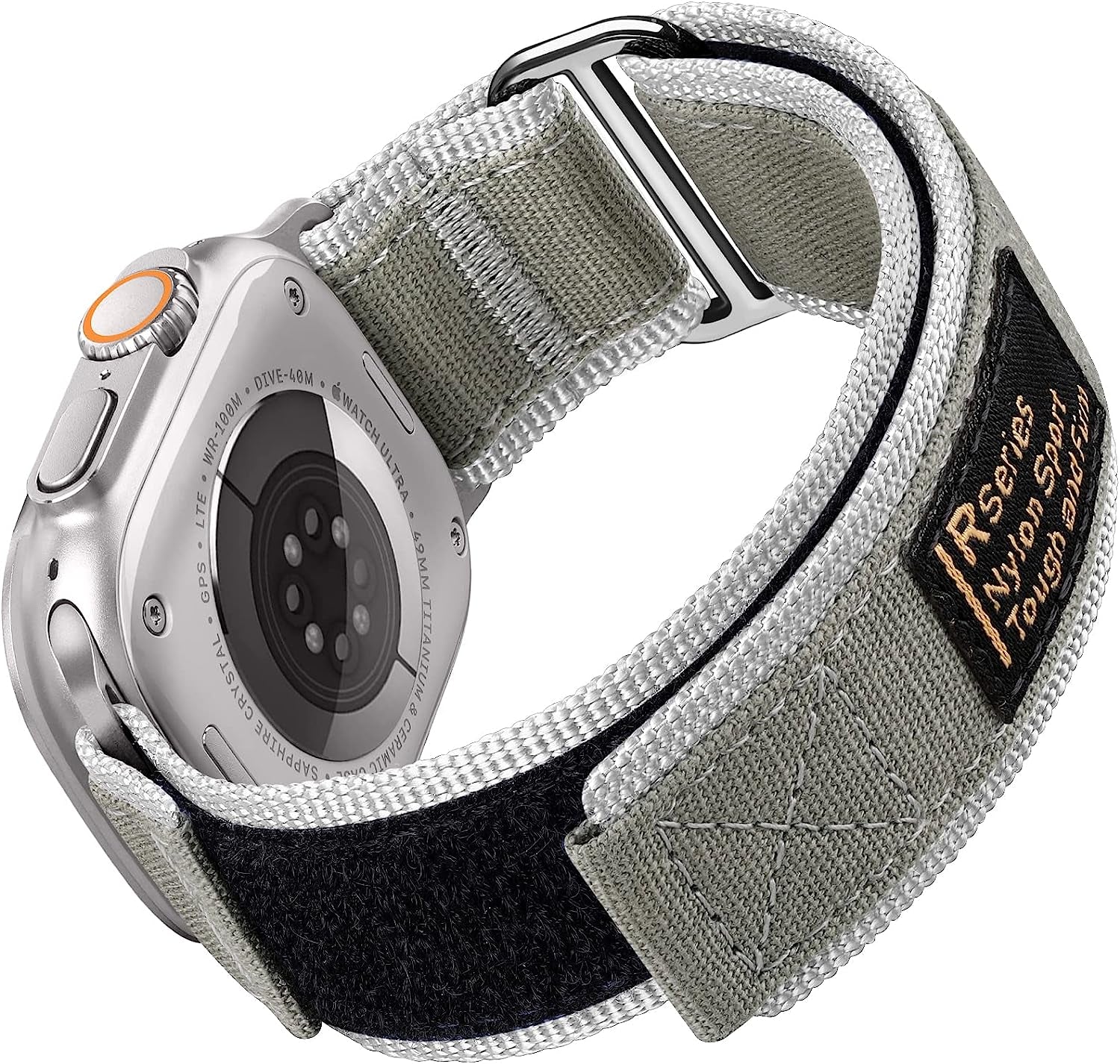 Daqin Rugged Nylon Tactical Band Compatible with Apple Watch Band 49Mm 44Mm 45Mm 42Mm for Men, Adjustable Woven Durable Sport Wristband for Apple Watch Ultra Band Iwatch Series 8 7 6 5 4 3 2 1 SE  Xuchangjiansenshangmaoyouxiangongsi Grey 49mm/45mm/44mm/42mm XL 