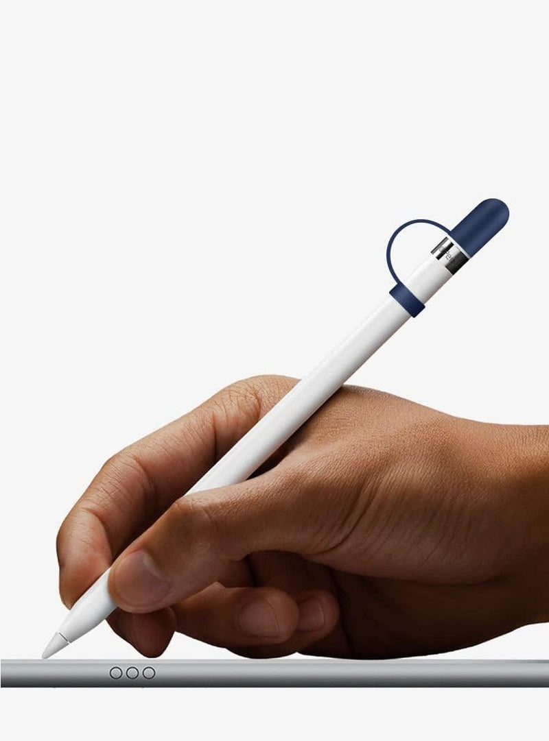 Siduater [4-Pack] Silicone Protective Accessories for Apple Pencil 1St Generation, Includes 1 Apple Pencil Cap Replacements, Apple Pencil Cap Holder, Apple Pencil Tip Cover, Adapter Tether - White  siduater   