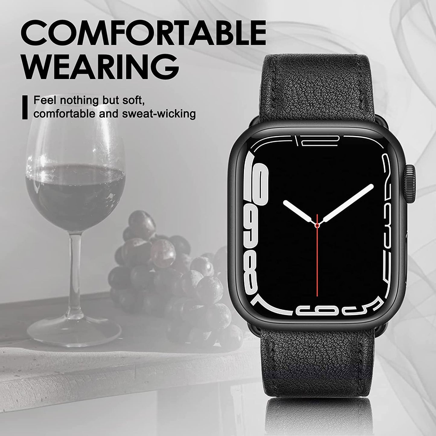 SWEES Leather Band Compatible with Apple Watch Bands 45Mm 42Mm 44Mm Men Women, Vintage Genuine Leather Wristband Replacement Band Compatible for Iwatch Series 8 7 6 5 4 3 2 1 SE Retro Walnut  SWEES   