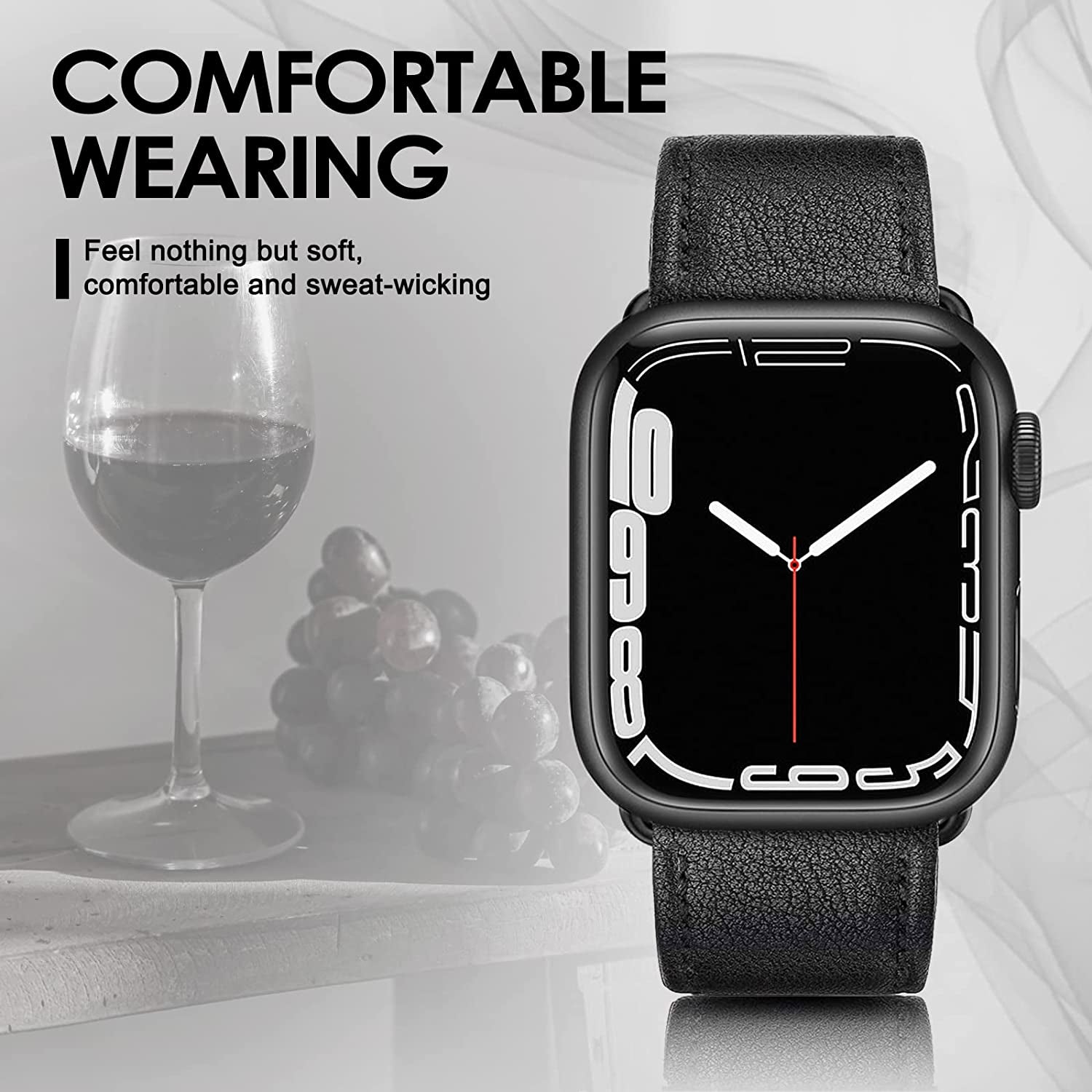 SWEES Leather Band Compatible with Apple Watch Bands 45Mm 42Mm 44Mm Men Women, Vintage Genuine Leather Wristband Replacement Band Compatible for Iwatch Series 8 7 6 5 4 3 2 1 SE Retro Walnut  SWEES   