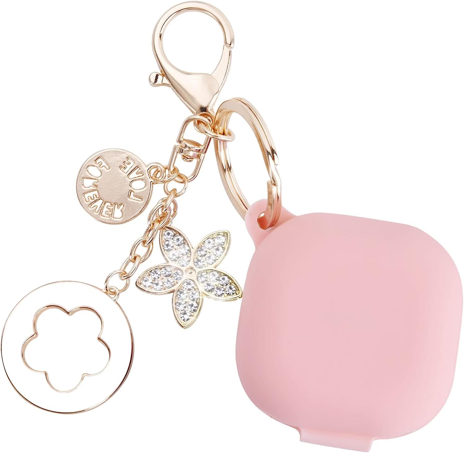 OLEBAND Galaxy Buds 2 Pro 2022/Galaxy Buds 2/Pro Case 2021/Galaxy Buds Live 2020 Case Cover,Soft Silicone Protective Cover with Cute Keychain Accesories,For Women and Girls,Purple  OLEB Pink 02  