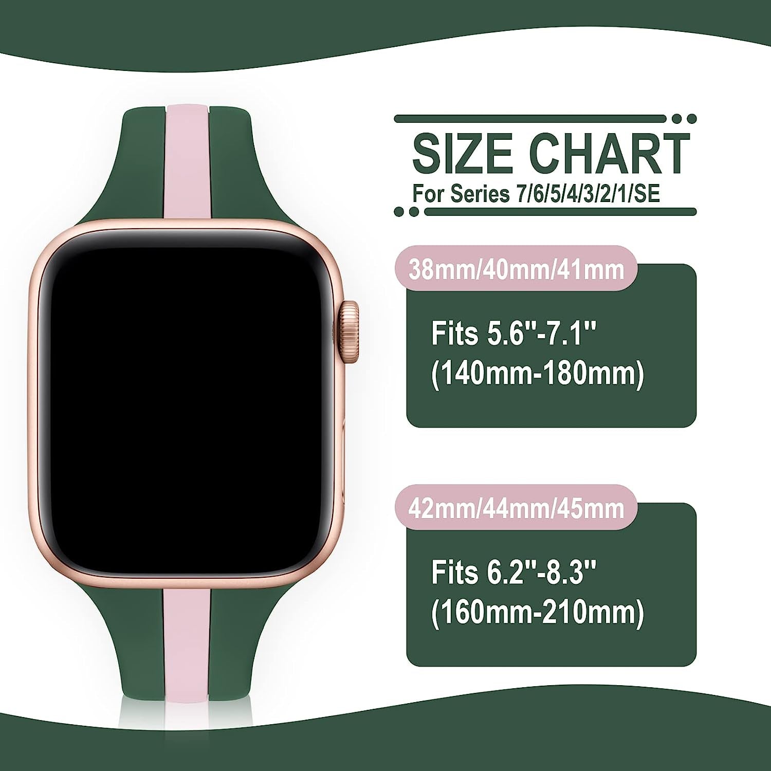 Iwabcertoo Designer Sport Bands Compatible with Apple Watch Band 38Mm 40Mm 41Mm 42Mm 44Mm 45Mm Women, Slim Soft Silicone Strap Replacement Wristbands Compatible for Iwatch Series 8/7/6/5/4/3/2/1/SE  iWabcertoo   